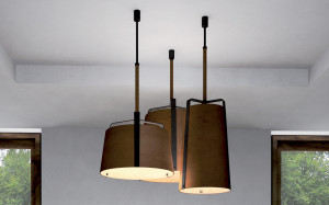 lampade soffitto ferro cuoio