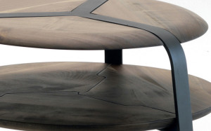 tavolino rotondo ferro legno