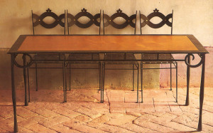 tavolo ferro e legno